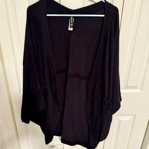 Athleta Black Open-Front Poncho